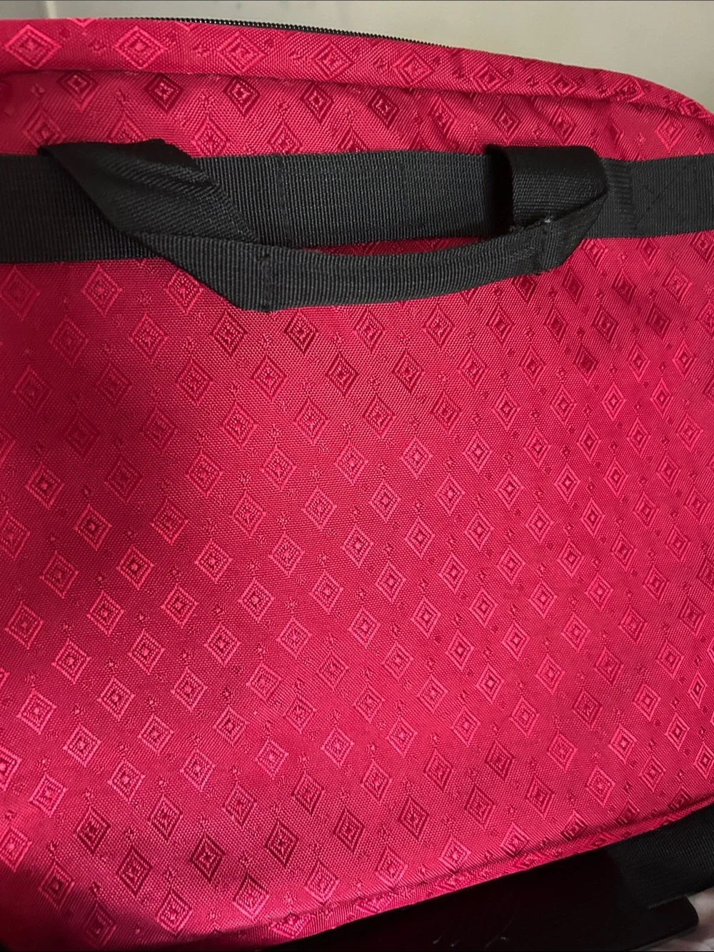 Joy Managano Red LAPTOP Case Travel Bag with Shoulder Strap 2 Pockets NEW UNUSED